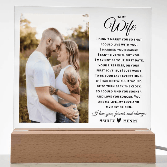 To My Wife Personalized Acrylic Plaque