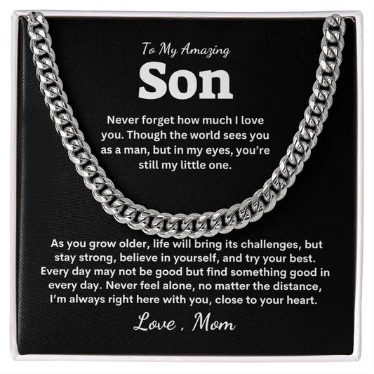 To My Amazing Son Cuban Link Chain