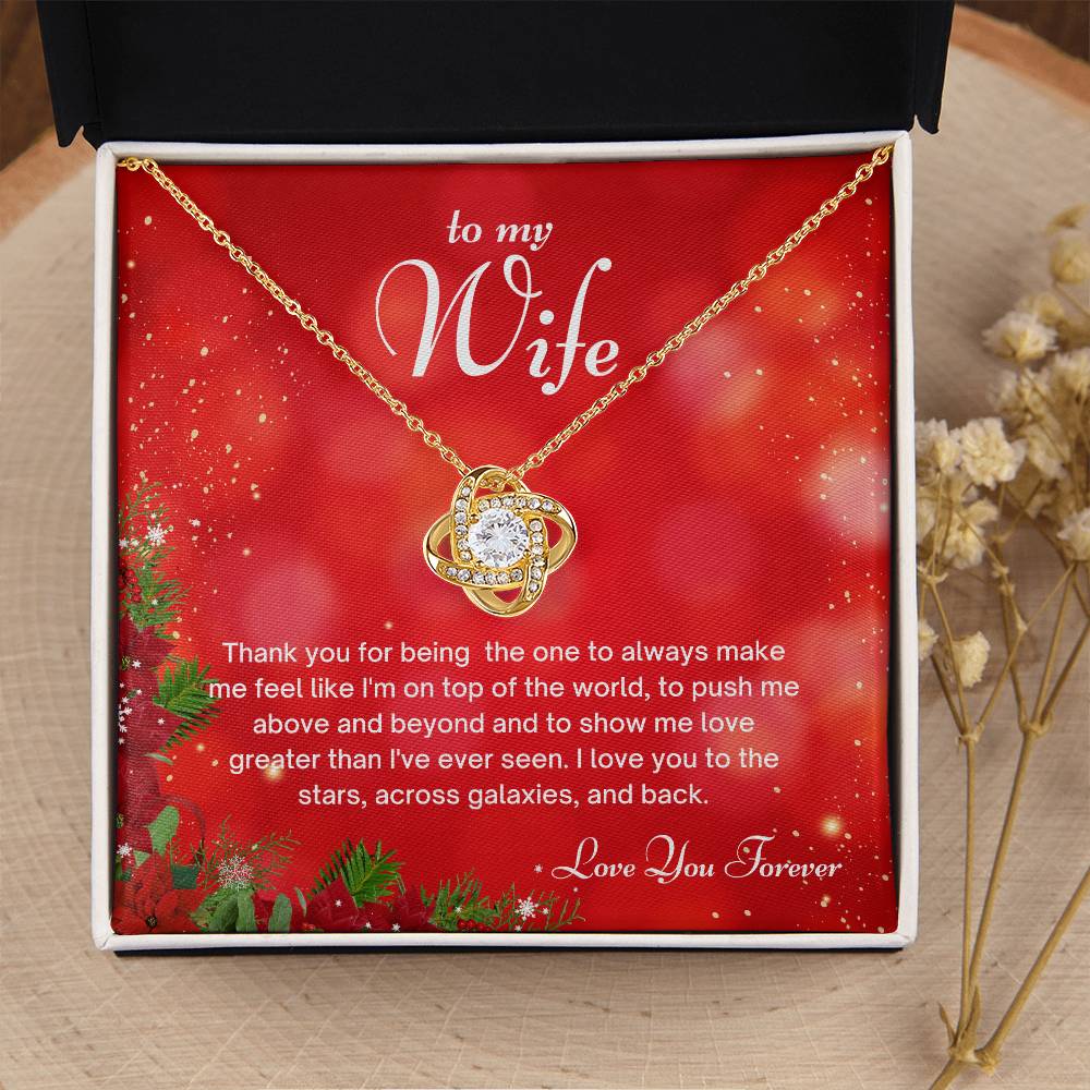 To My Wife Christmas Love Knot Necklace