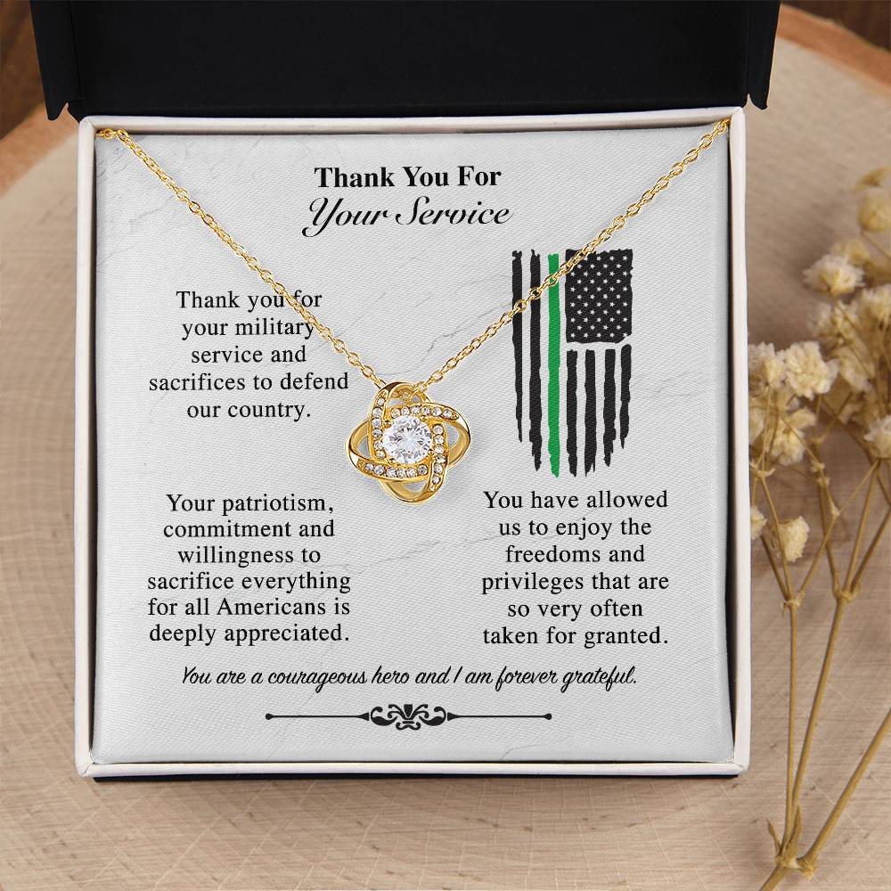 Thank You For Your Service - Love Knot Necklace