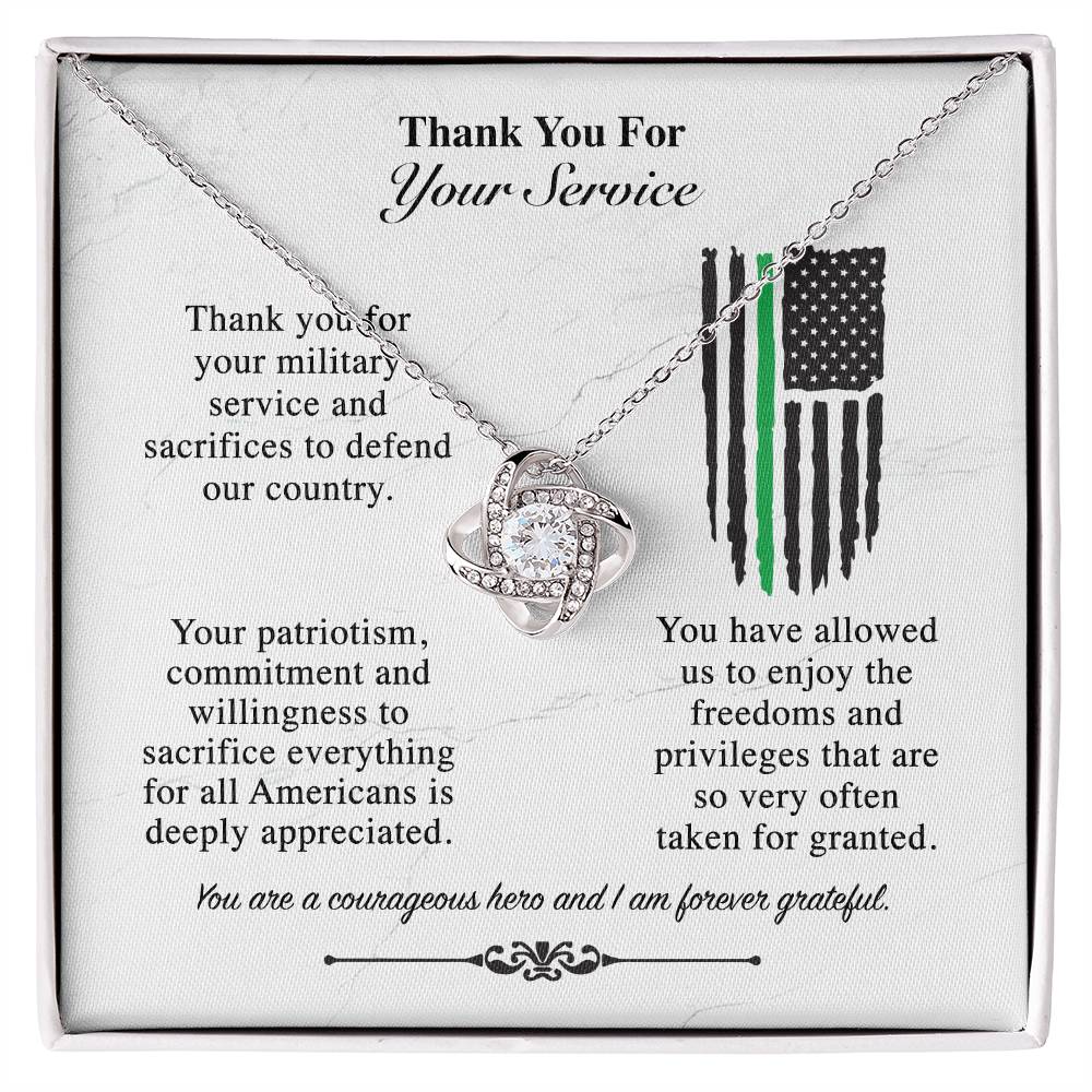 Thank You For Your Service - Love Knot Necklace