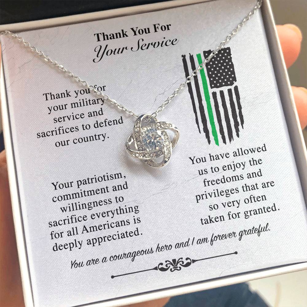 Thank You For Your Service - Love Knot Necklace