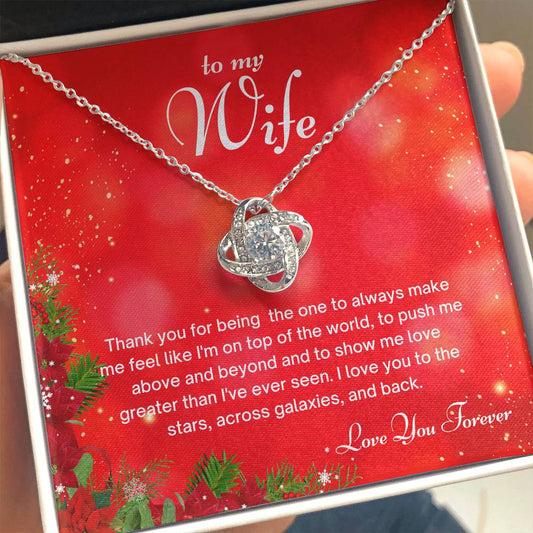 To My Wife Christmas Love Knot Necklace