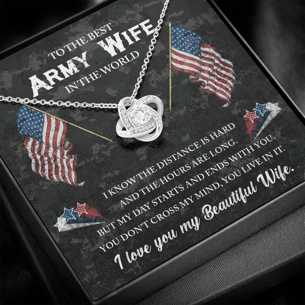 To The Best Army Wife Love Knot Necklace