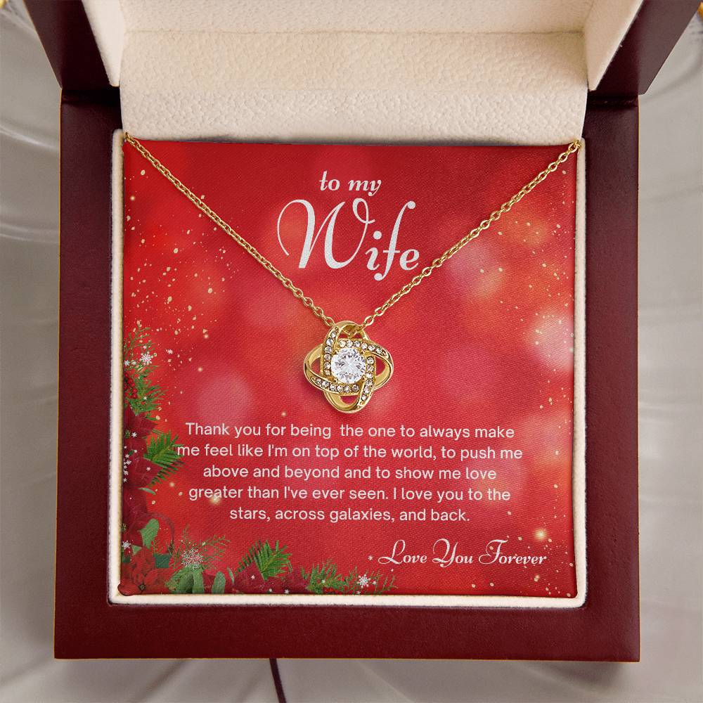 To My Wife Christmas Love Knot Necklace