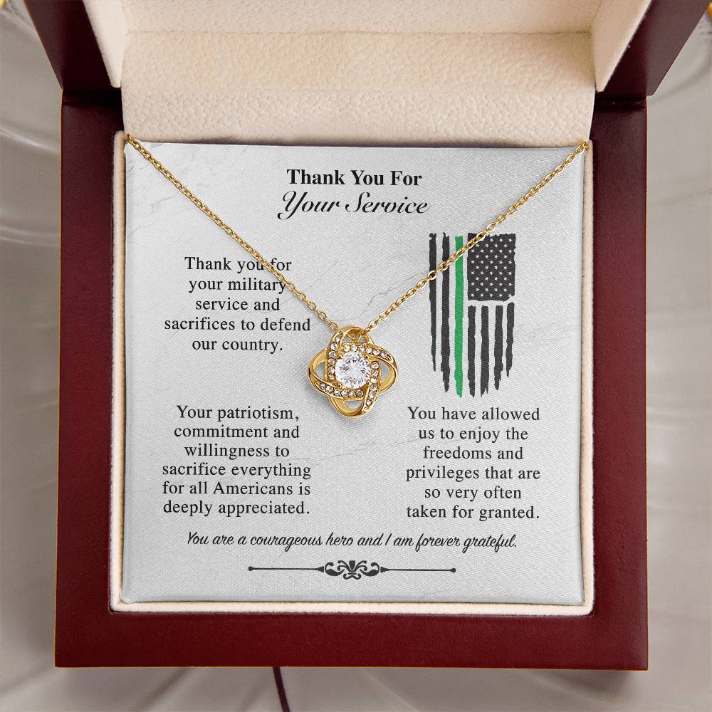 Thank You For Your Service - Love Knot Necklace