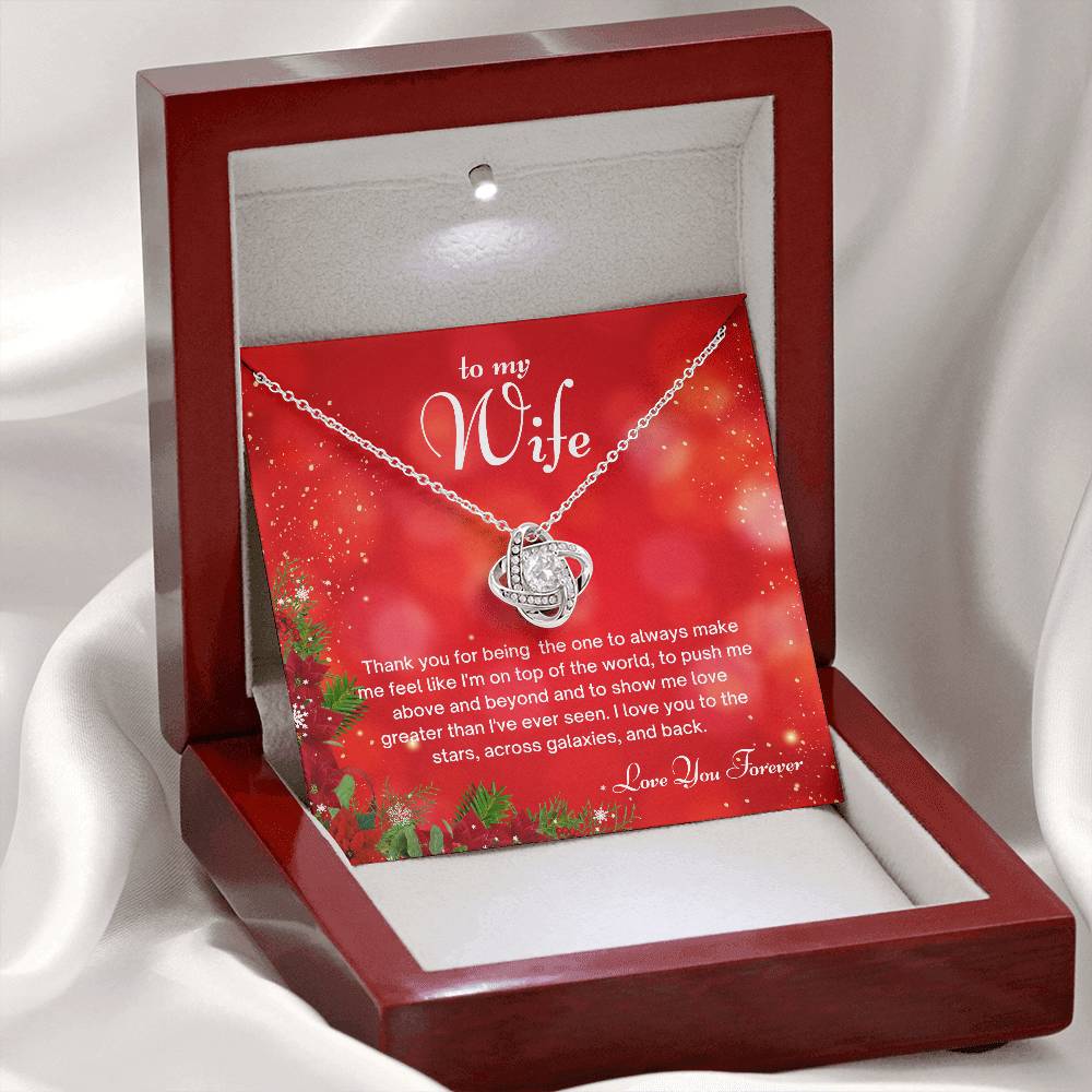 To My Wife Christmas Love Knot Necklace