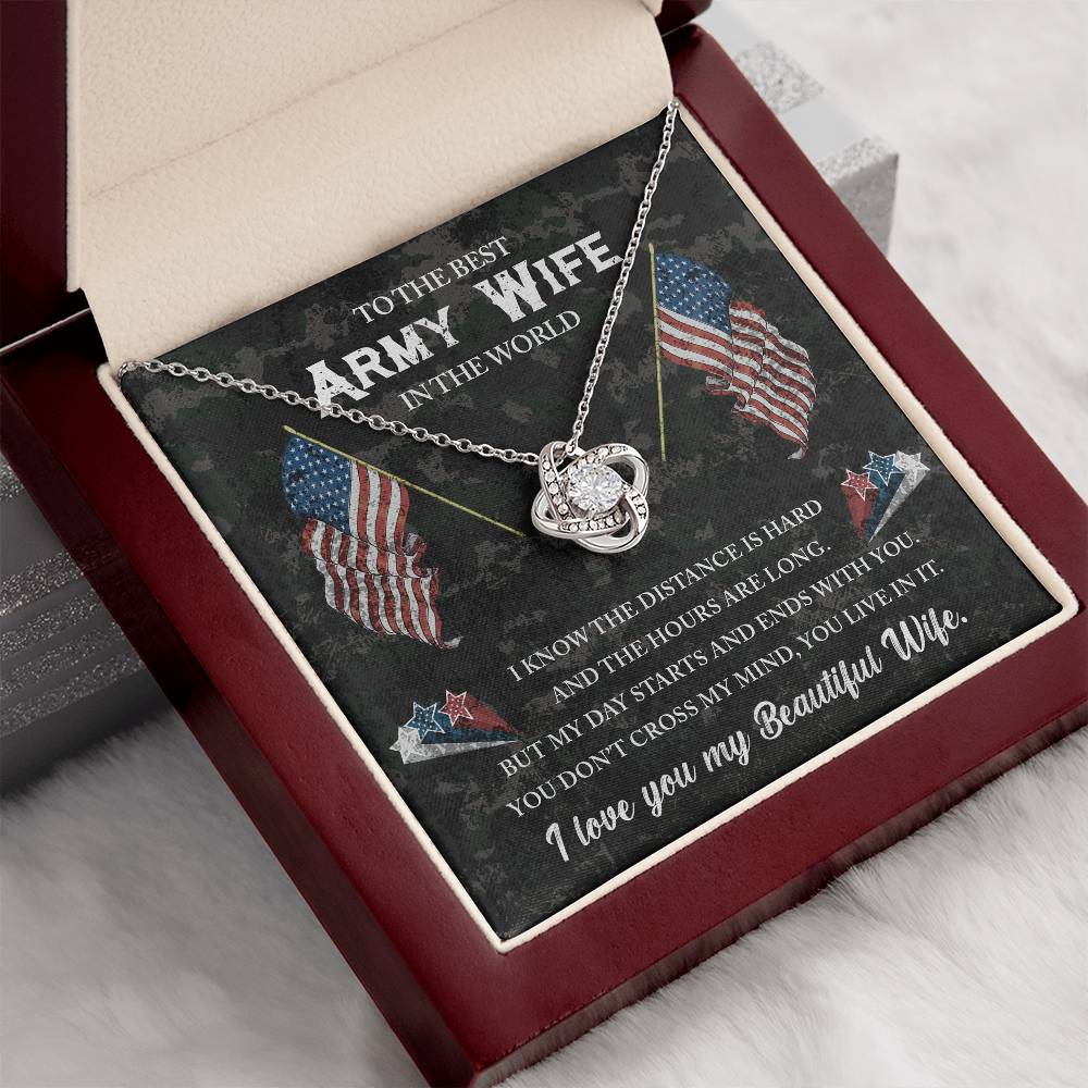 To The Best Army Wife Love Knot Necklace