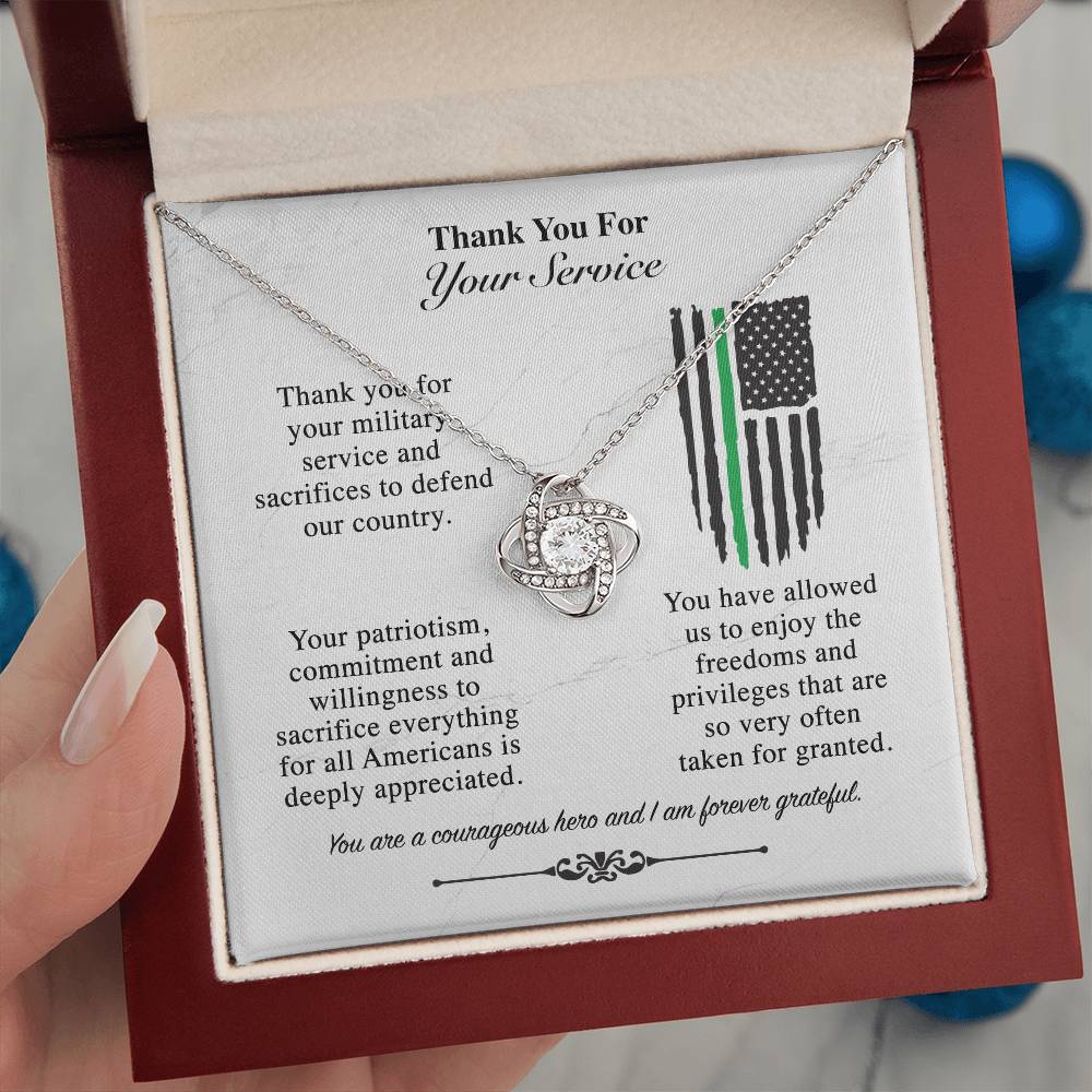 Thank You For Your Service - Love Knot Necklace