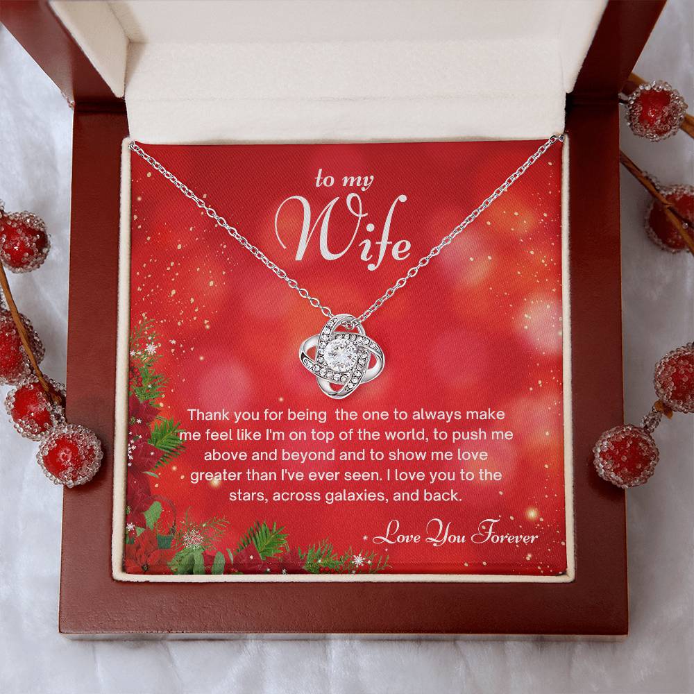 To My Wife Christmas Love Knot Necklace