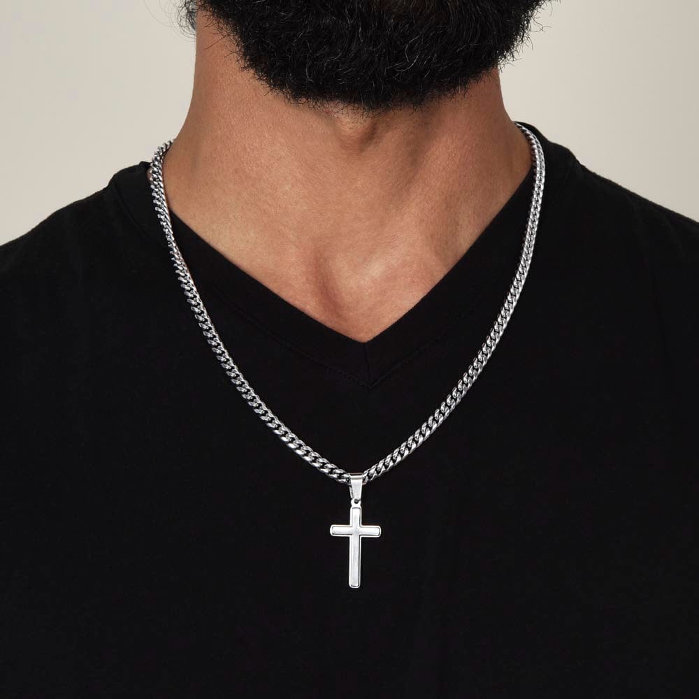 To My Amazing Son Cuban Link Chain with Artisan Cross