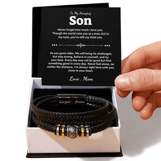 To My Amazing Son - Men's Cross Bracelet