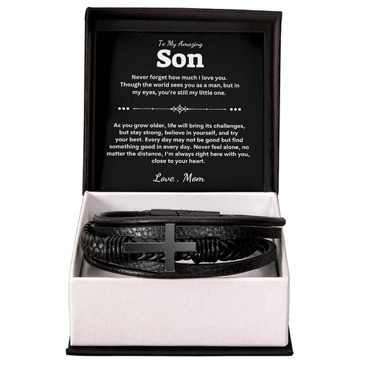 To My Amazing Son - Men's Cross Bracelet